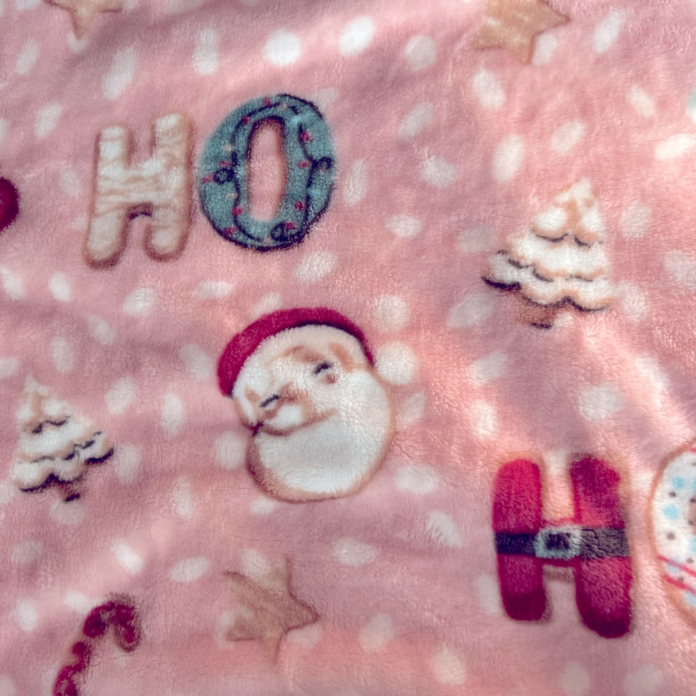 COPY - ****Pink Christmas Santa Claus Gingerbread Throw